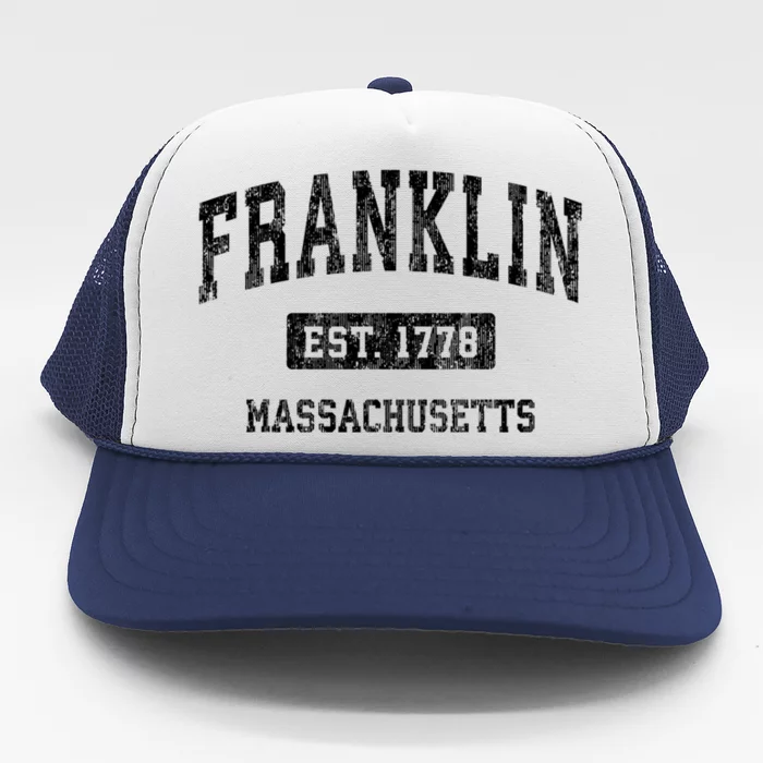 Franklin Massachusetts Ma Vintage Sports Established Design Trucker Hat