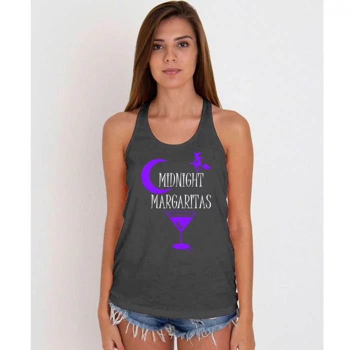 Funny Midnight Margaritas Gift Witch Halloween Ing Gift Women's Knotted Racerback Tank