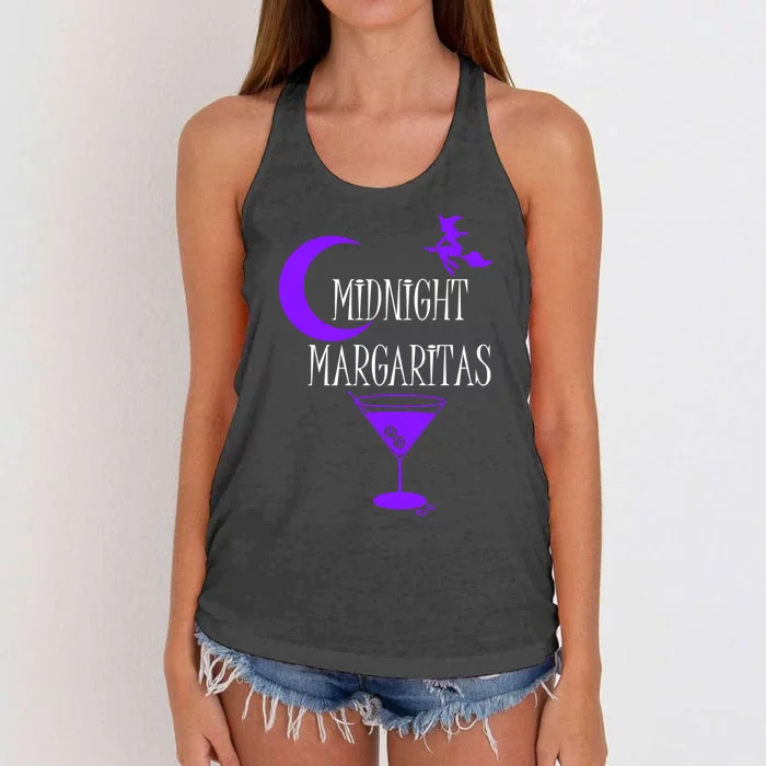 Funny Midnight Margaritas Gift Witch Halloween Ing Gift Women's Knotted Racerback Tank