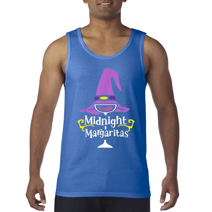 Funny Midnight Margaritas Witch Hat Wine Halloween Spooky Meaningful Gift Tank Top