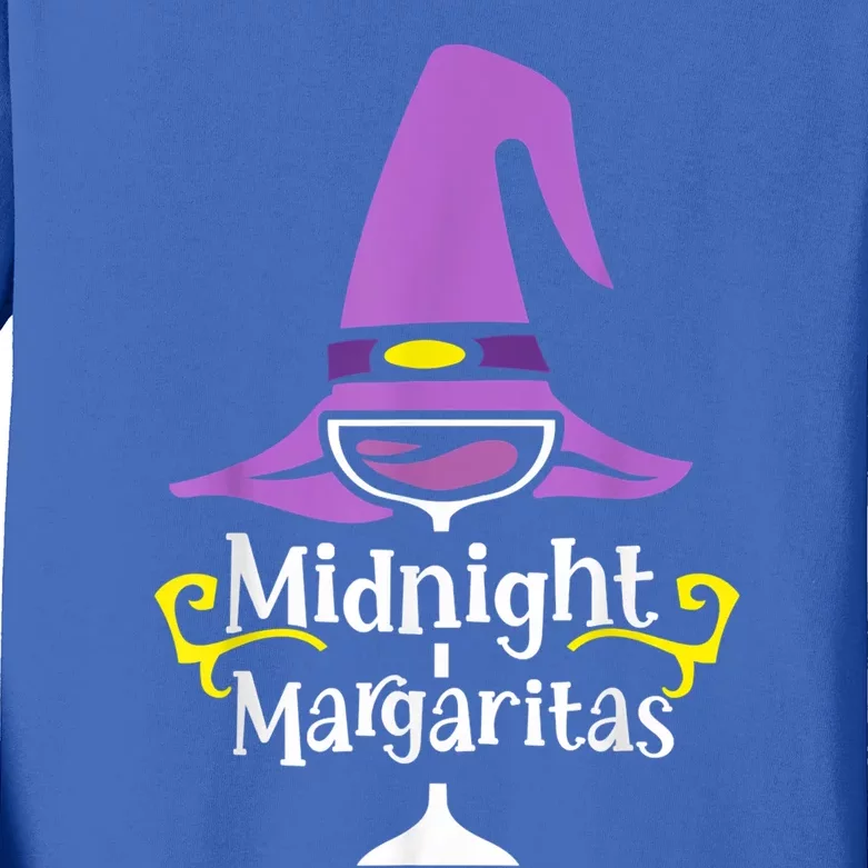 Funny Midnight Margaritas Witch Hat Wine Halloween Spooky Meaningful Gift Kids Long Sleeve Shirt