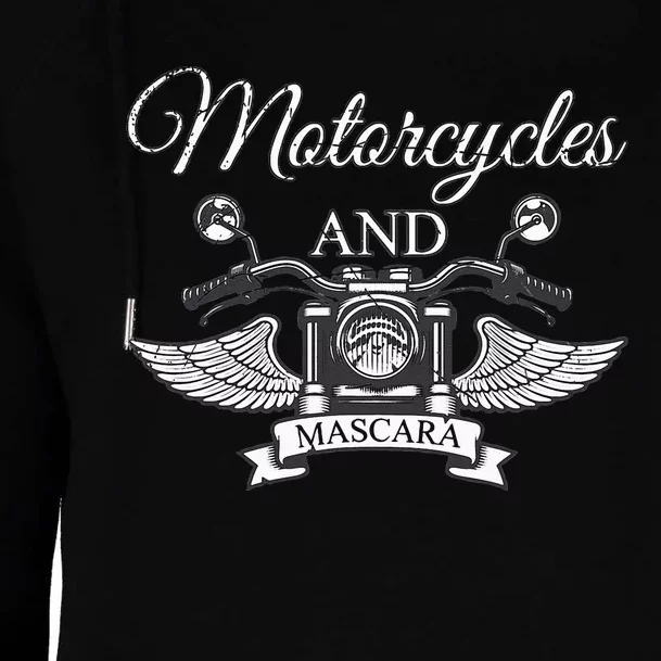 Funny Makeup Motorcycle Riding  Gift Mascara Biker Womens Funnel Neck Pullover Hood