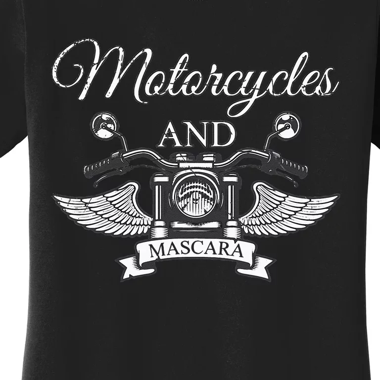 Funny Makeup Motorcycle Riding  Gift Mascara Biker Women's T-Shirt