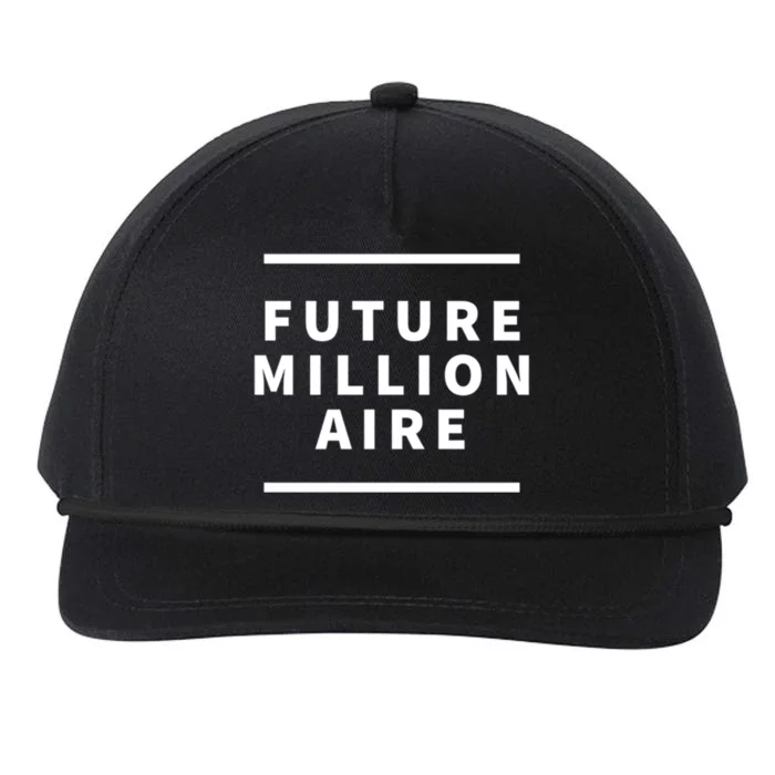 Future Millionaire Motivational Entrepreneur Gift Snapback Five-Panel Rope Hat