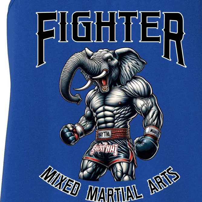 Fighter Mixed Martial Arts Elephant Gift Women's Racerback Tank