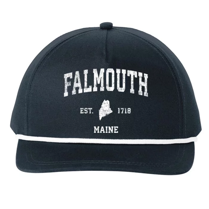 Falmouth Maine Me Vintage Sports Snapback Five-Panel Rope Hat