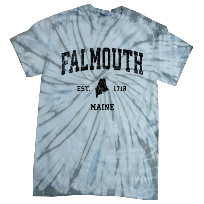 Falmouth Maine Me Vintage Sports Tie-Dye T-Shirt