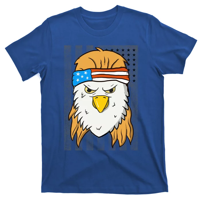 Funny Mullet Merica Bald Eagle 4th Of July American Flag Gift T-Shirt