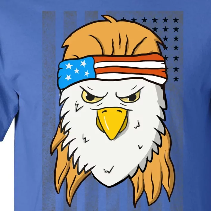 Funny Mullet Merica Bald Eagle 4th Of July American Flag Gift Tall T-Shirt