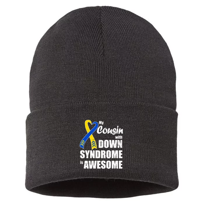 Family Matching My Cousin With Down Syndrome Is Awesome Gift Sustainable Knit Beanie