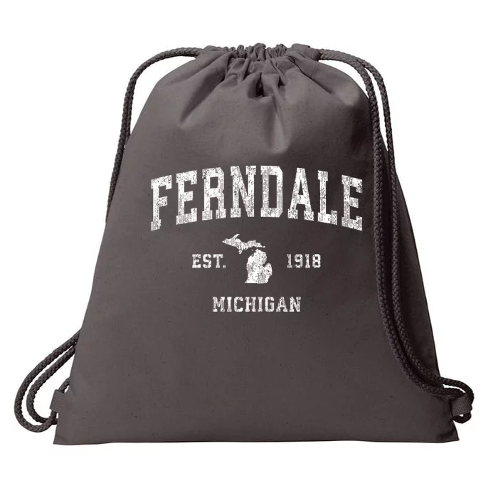 Ferndale Michigan Mi Vintage Athletic Sports Drawstring Bag