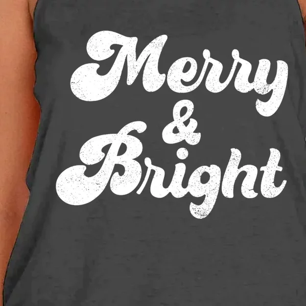 Family Matching Merry And Bright Christmas Top Women's Knotted Racerback Tank