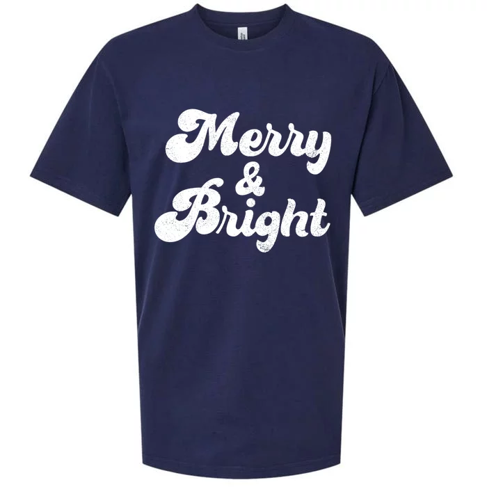 Family Matching Merry And Bright Christmas Top Sueded Cloud Jersey T-Shirt