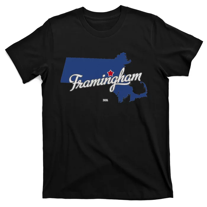 Framingham Massachusetts MA Map T-Shirt