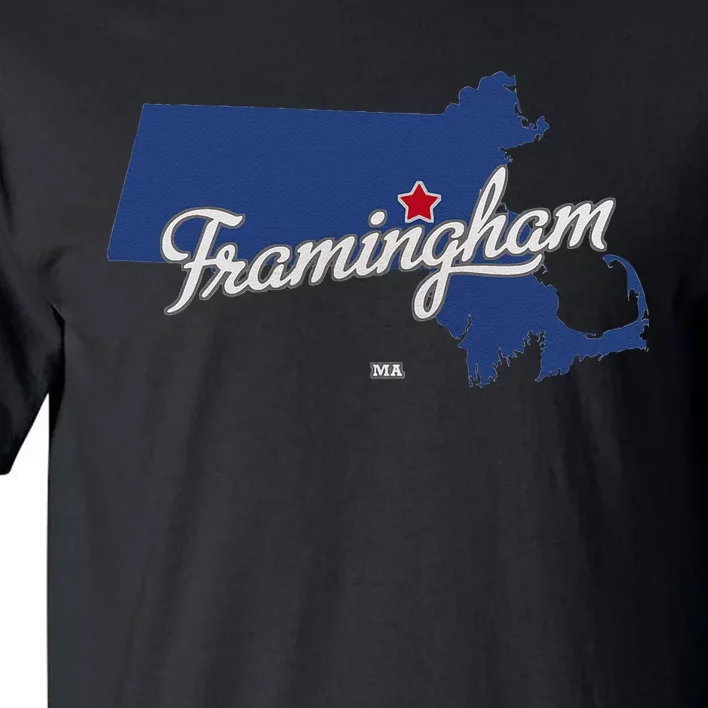 Framingham Massachusetts MA Map Tall T-Shirt