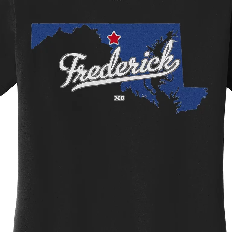 Frederick Maryland MD Map Women's T-Shirt