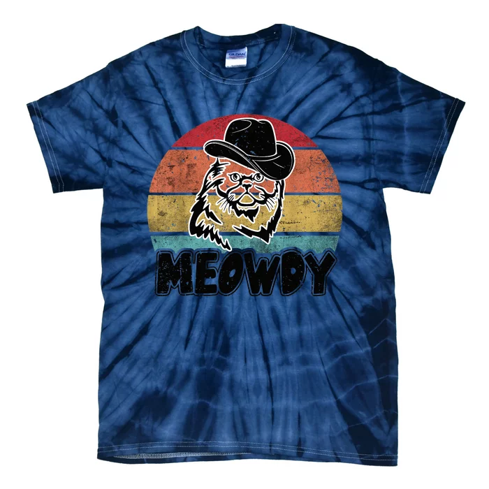 Funny Meowdy Meow & Howdy Mashup Country Music Cat Meme Fun Tie-Dye T-Shirt