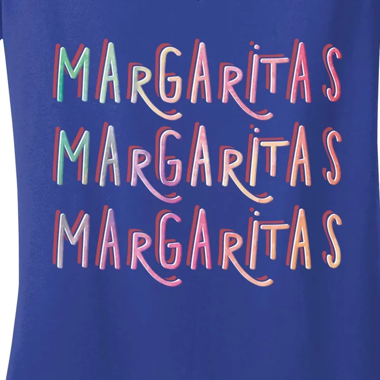 Funny Midnight Margaritas Tequila For Cinco De Mayo Ing Gift Women's V-Neck T-Shirt