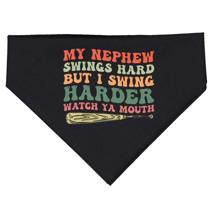 Funny My Nephew Swings Hard But I Swing USA-Made Doggie Bandana