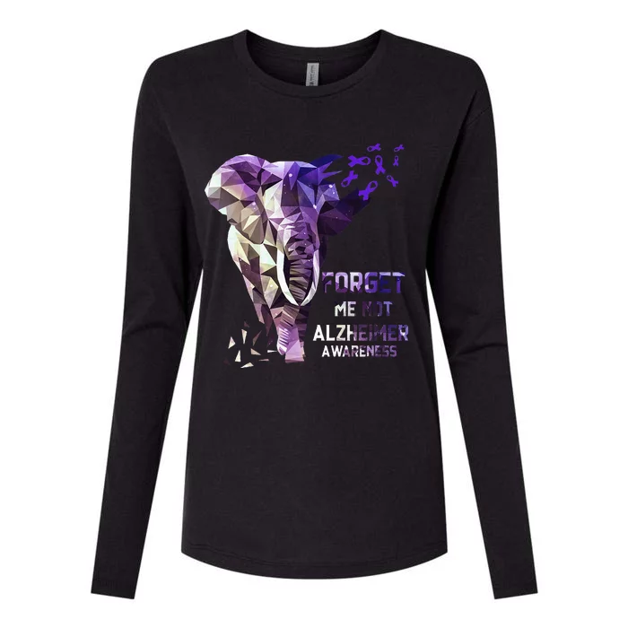 Forget Me Not Alzheimer Awareness Womens Cotton Relaxed Long Sleeve T-Shirt