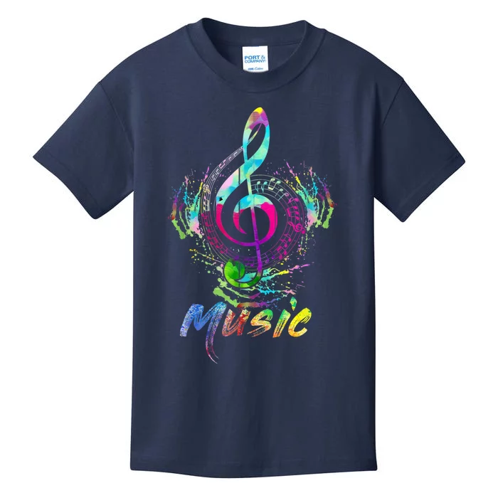 Funny Musical Note Gift Funky Colorful Music Treble Clef Gift Kids T-Shirt