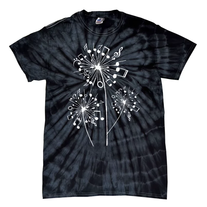 Funny Music Notes Gift For Men Women Cool Dandelion Flower Tie-Dye T-Shirt