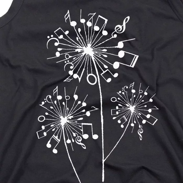 Funny Music Notes Gift For Men Women Cool Dandelion Flower Tank Top