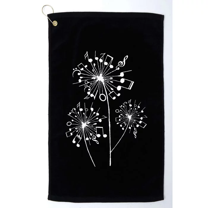 Funny Music Notes Gift For Men Women Cool Dandelion Flower Platinum Collection Golf Towel