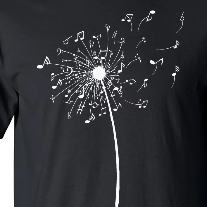 Funny Music Notes Gift For Men Women Cool Dandelion Flower Tall T-Shirt