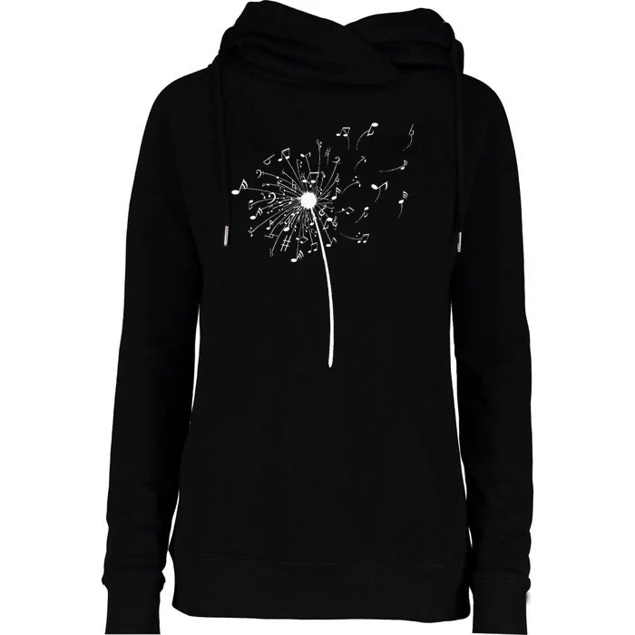 Funny Music Notes Gift For Men Women Cool Dandelion Flower Womens Funnel Neck Pullover Hood