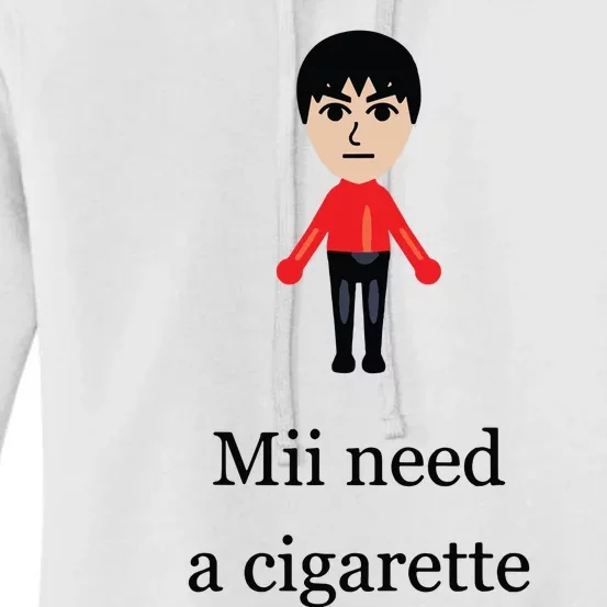 Funny Mii Need A Cigarette Women's Pullover Hoodie