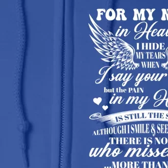 For My Nana In Heaven I Hide My Tears When I Say Your Name Gift Full Zip Hoodie