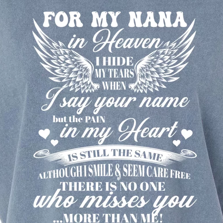 For My Nana In Heaven I Hide My Tears When I Say Your Name Gift Garment-Dyed Women's Muscle Tee