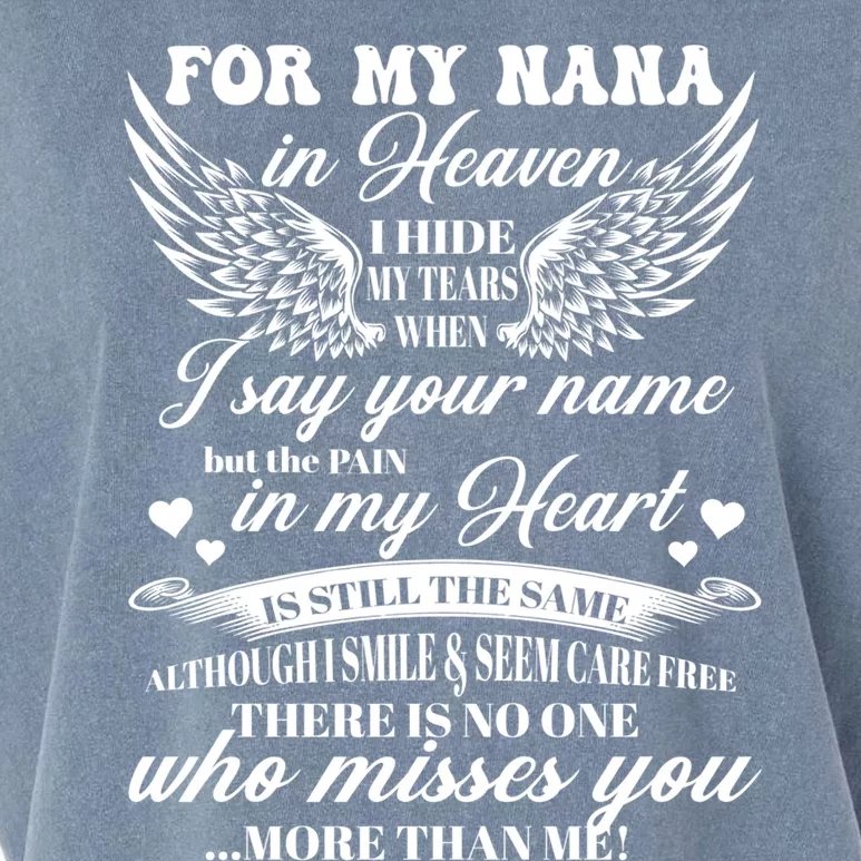 For My Nana In Heaven I Hide My Tears When I Say Your Name Gift Garment-Dyed Women's Muscle Tee