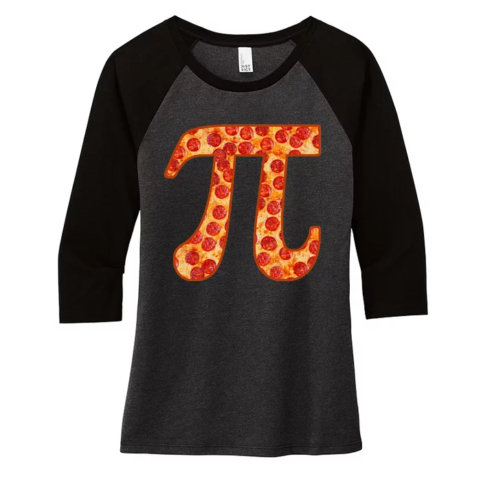 Funny Mathematics National Pi Day Pepperoni Pizza Women's Tri-Blend 3/4-Sleeve Raglan Shirt