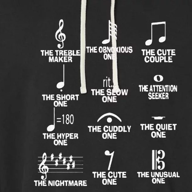 Funny Musical Notes Symbol Definition Humor Cute Christmas Gift Music Teacher Garment-Dyed Fleece Hoodie