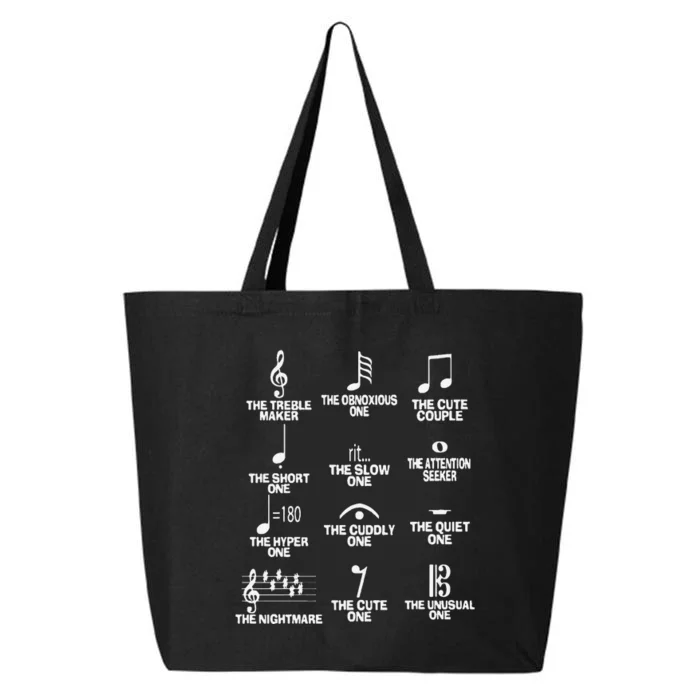 Funny Musical Notes Symbol Definition Humor Cute Christmas Gift Music Teacher 25L Jumbo Tote