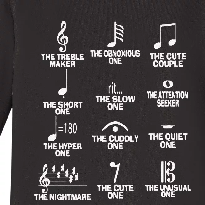 Funny Musical Notes Symbol Definition Humor Cute Christmas Gift Music Teacher Baby Long Sleeve Bodysuit