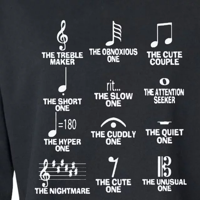 Funny Musical Notes Symbol Definition Humor Cute Christmas Gift Music Teacher Cropped Pullover Crew