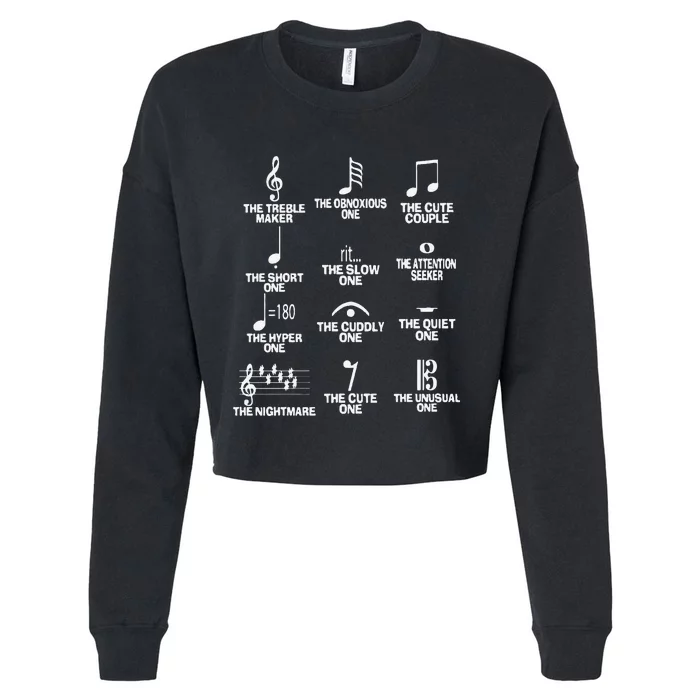 Funny Musical Notes Symbol Definition Humor Cute Christmas Gift Music Teacher Cropped Pullover Crew