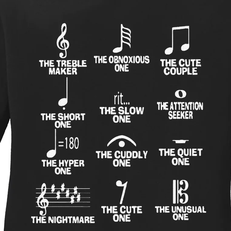 Funny Musical Notes Symbol Definition Humor Cute Christmas Gift Music Teacher Ladies Long Sleeve Shirt