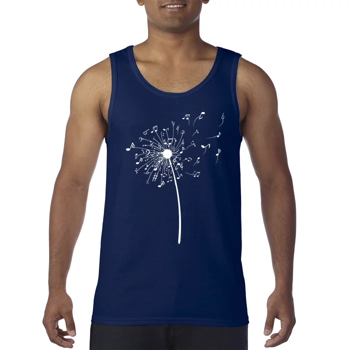 Funny Music Notes Gift For Men Women Cool Dandelion Flower Tank Top