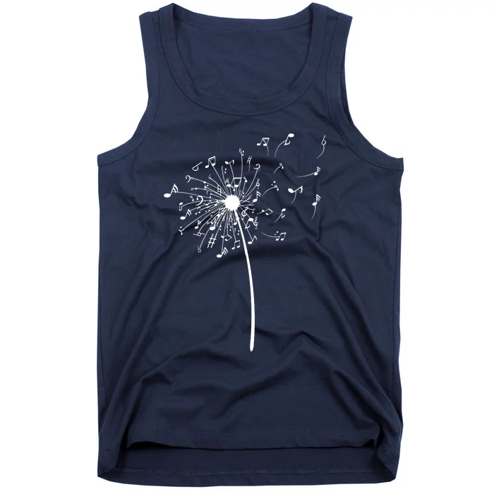 Funny Music Notes Gift For Men Women Cool Dandelion Flower Tank Top