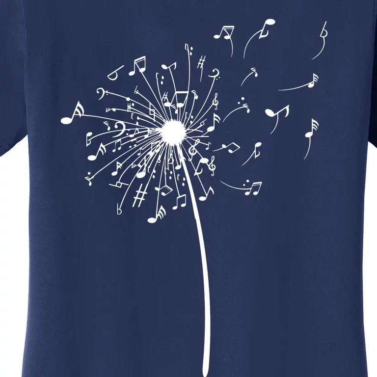 Funny Music Notes Gift For Men Women Cool Dandelion Flower Women's T-Shirt