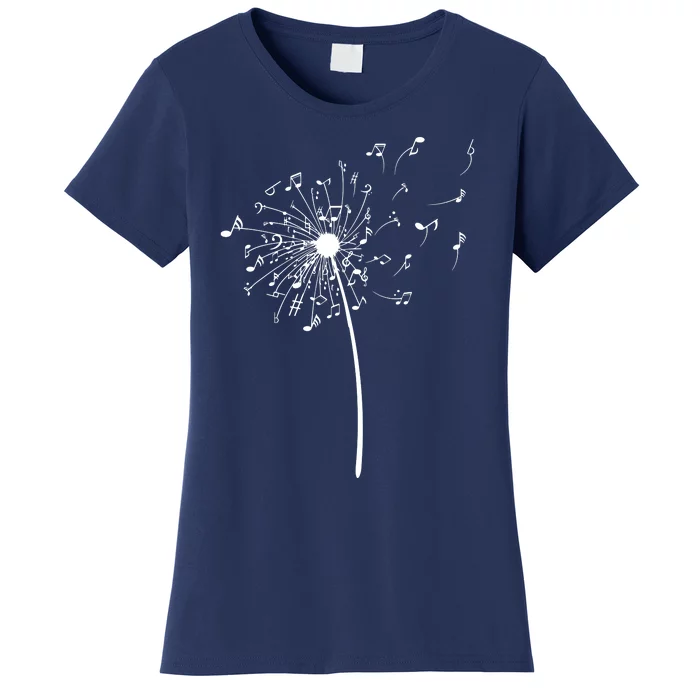 Funny Music Notes Gift For Men Women Cool Dandelion Flower Women's T-Shirt