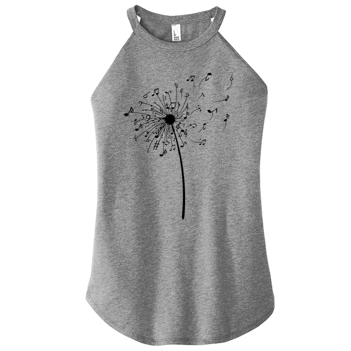 Funny Music Notes Gift For Men Women Cool Dandelion Flower Women’s Perfect Tri Rocker Tank