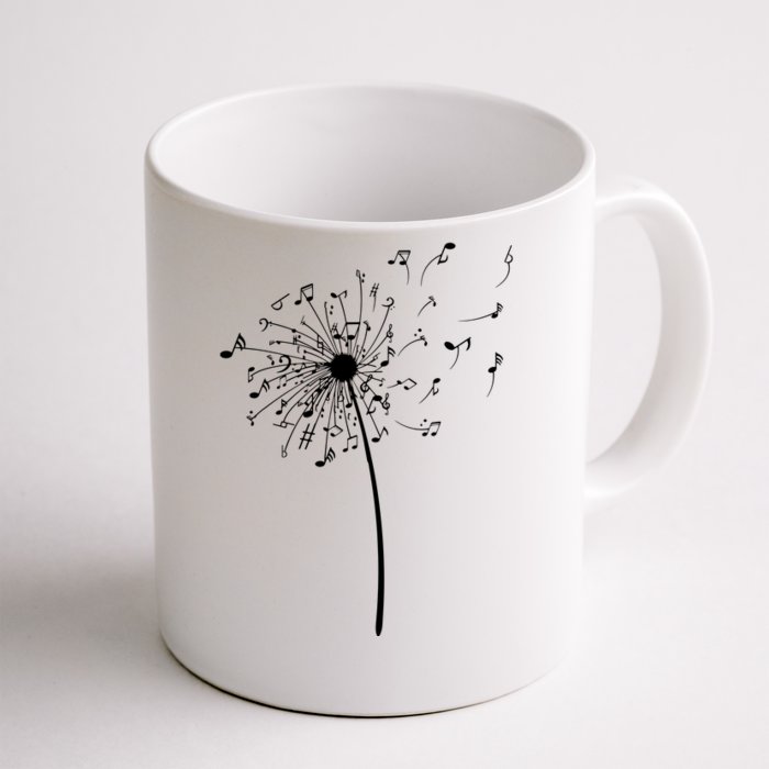 Funny Music Notes Gift For Men Women Cool Dandelion Flower Front & Back Coffee Mug