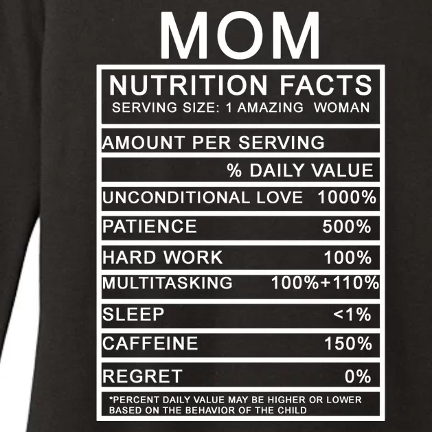 Funny Mom Nutrition Facts Womens CVC Long Sleeve Shirt