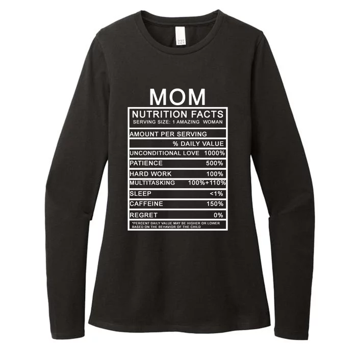 Funny Mom Nutrition Facts Womens CVC Long Sleeve Shirt