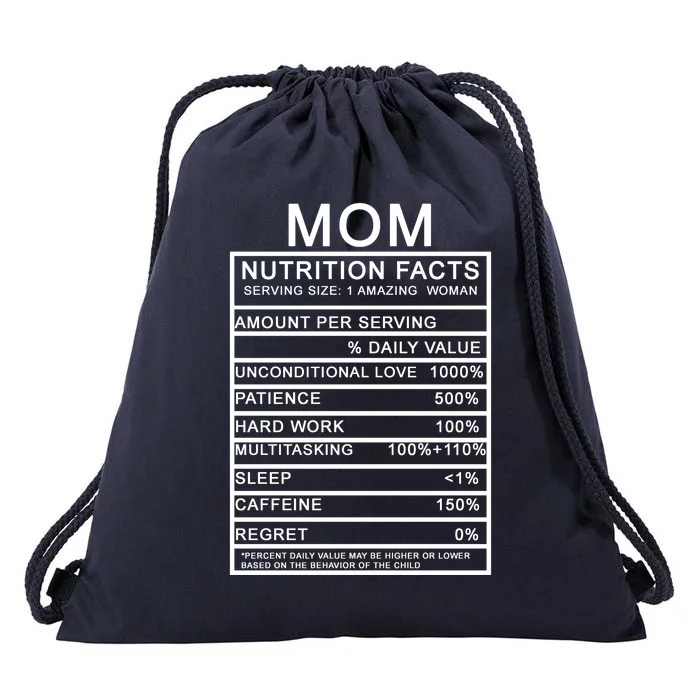 Funny Mom Nutrition Facts Drawstring Bag